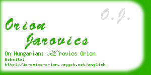 orion jarovics business card